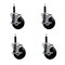 Service Caster 4'' SS Soft Rubber Swivel 3/4'' Expanding Stem Caster Set with Brake, 4PK SCC-SSEX20S414-SRS-TLB-34-4 - alternate 1